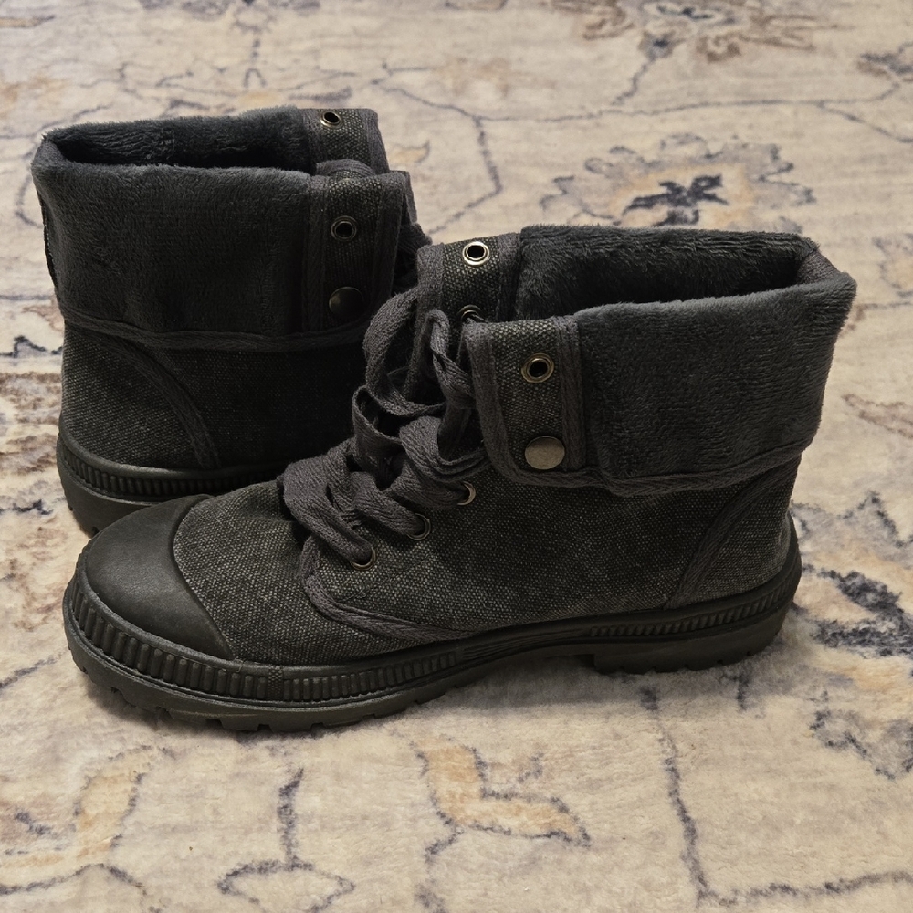 New Without Rags Very G Versatile Gray Combat Boots - Picture 5 of 10